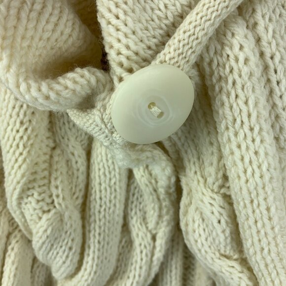 Aran Crafts Sweater Womens One Size Plus Shrug Merino Wool Ireland One Button - Picture 5 of 11